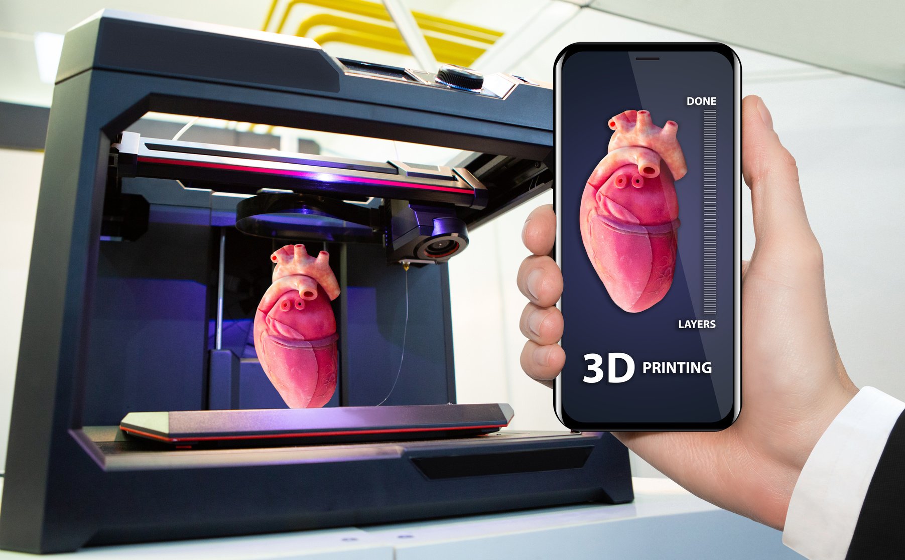 Printing human organs in a 3D printer.